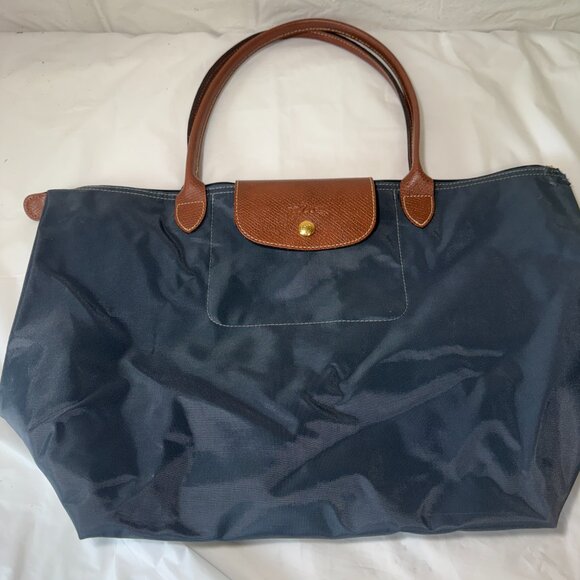 Longchamp Lepliage Blue Nylon Tote Shoulder Bag Foldable Design - Picture 5 of 16